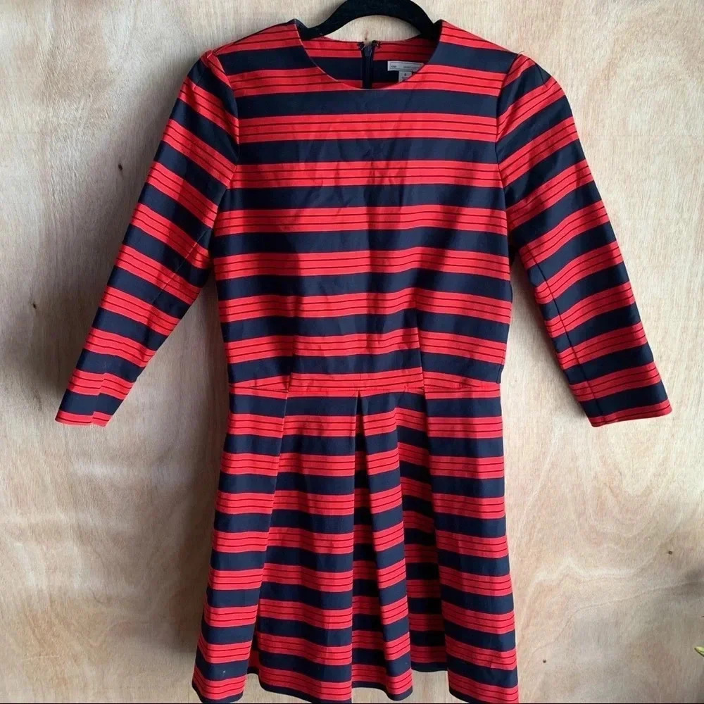 Gap Striped Fit N Flare Dress W/Pockets